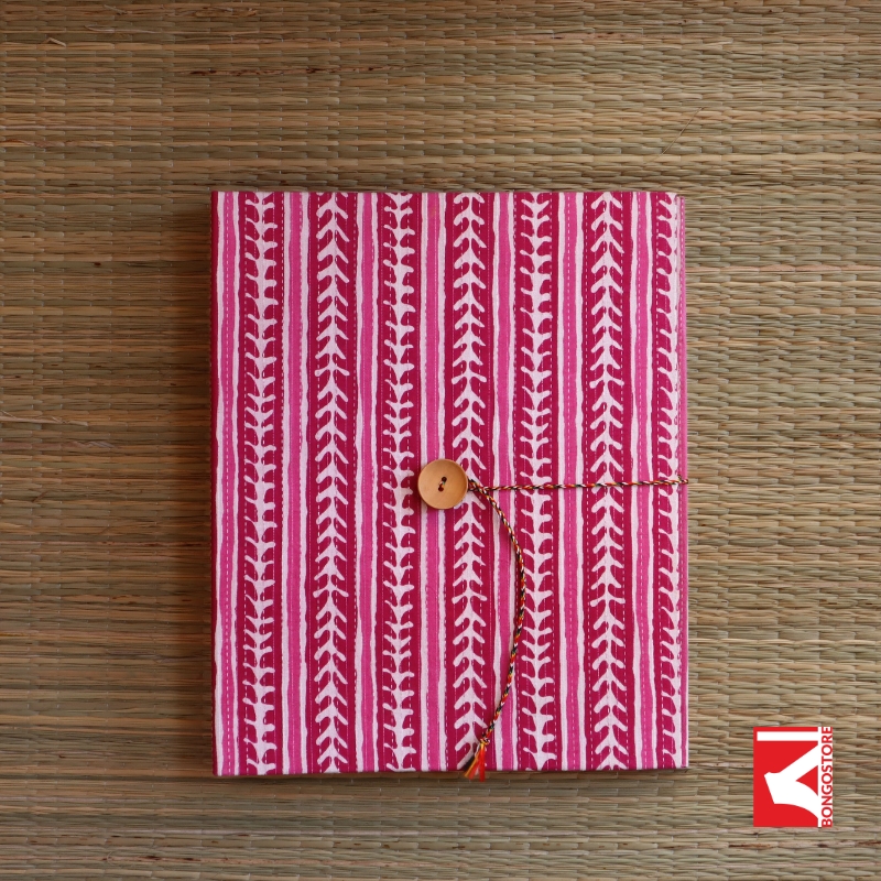 Pink Tribal Clip File Notebook