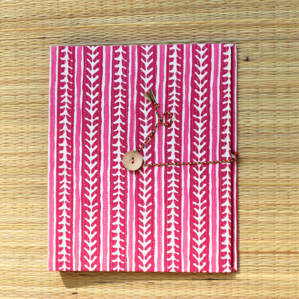 Pink Tribal Clip File Notebook